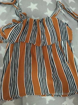 Top Springfield niña rayas naranja