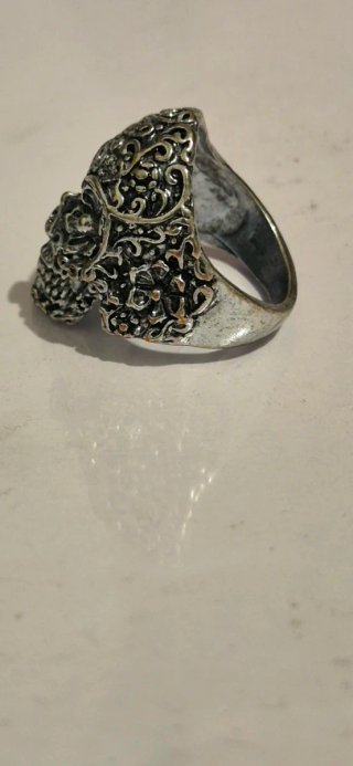 Anillo Calavera Mexicana Plata Ley TaxcoTalla 17/8
