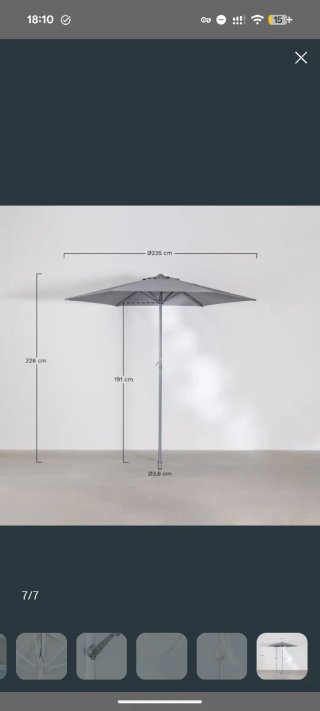 Sombrilla Blanca 235cm