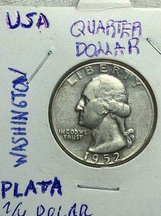 1/4 Dólar Plata USA 1952 + Regalo