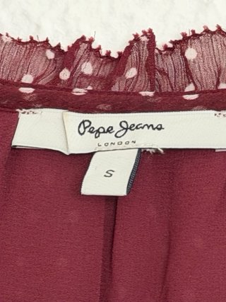 Vestido midi burdeos Pepe Jeans talla S