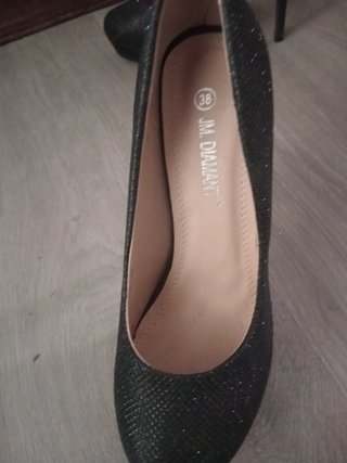 Zapatos tacón negros brillo