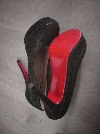 Zapatos tacón negros brillo