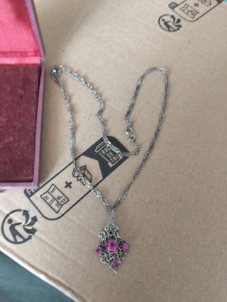 Collar antiguo plata con piedras
