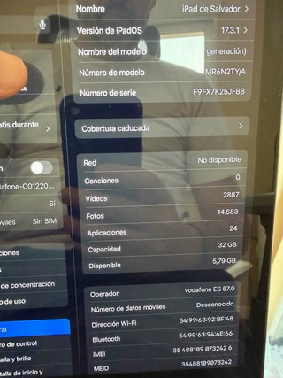 iPad A1954 32GB Wifi + 3G Plata