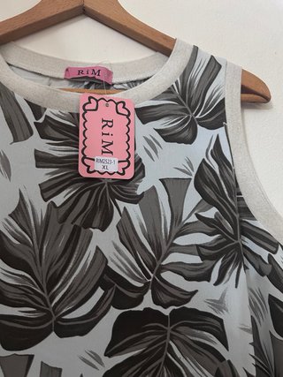Vestido estampado hojas verde