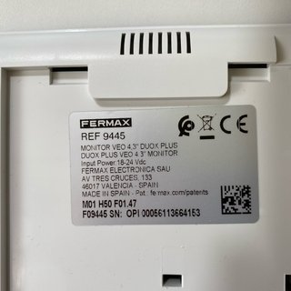 Fermax Monitor VEO Blanco DUOX ref 9445