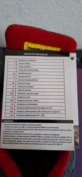 Zapatos de seguridad Paredes