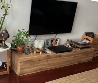 Mueble TV madera 180x30x41 cm