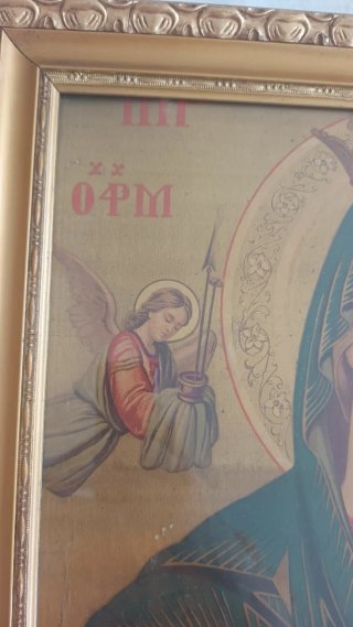 Cuadro antiguo Virgen y Niño