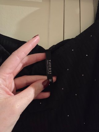 Vestido Midi Preto com Brilhantes TIFFOSI - Tam. M