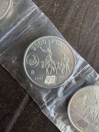 Monedas de plata 2000 pesetas y 12€