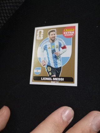 Carta Messi Extra Sticker Dorada Mundial