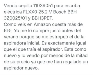 Cepillo para escoba eléctrica Bosch