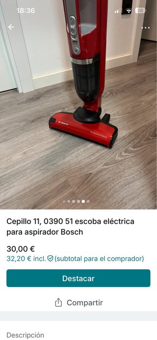 Cepillo para escoba eléctrica Bosch