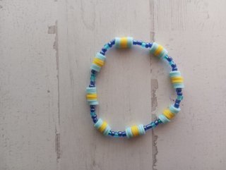 Pulseras artesanales cuentas pastel