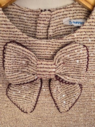 Vestido fiesta lentejuelas beige y oro
