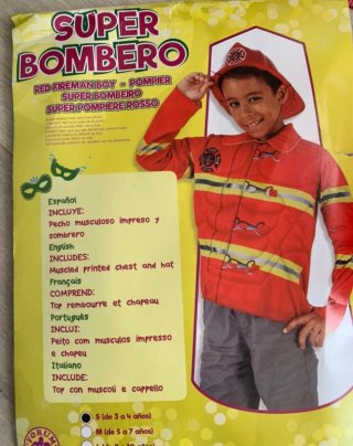 Disfraz Bombero Talla Infantil 3 - 4 años