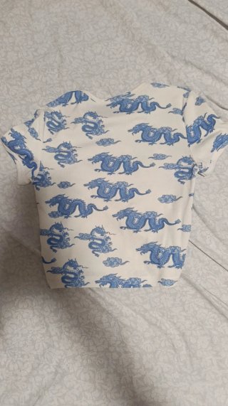 Camiseta corta dragones azules