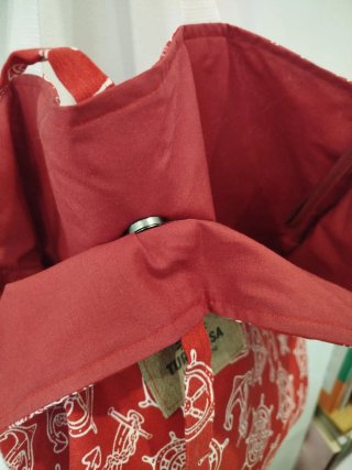 Bolsa de playa TURQUESA náutica roja