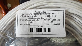 Cable fibra óptica SC/APC monomodo interior 20 m