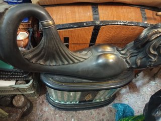 Escultura vintage sirena bronce