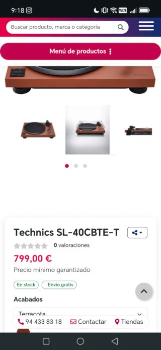 Tocadiscos Technics SL-40CBT - Terracota