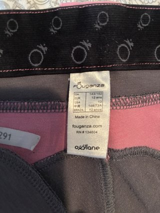 Mallas Hípica Niña Decathlon Gris/Rosa Talla L