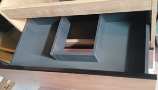 Mueble de baño suspendido de doble pica de 140cm.