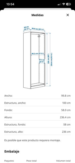 Estructura armario PAX Ikea