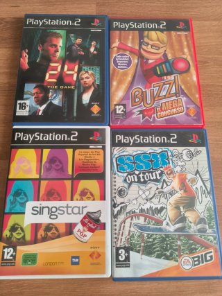 Consola PS2 Slim + 4 juegos + mando + cableado