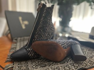 Botines Tweed con Cremallera Delantera