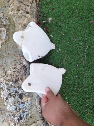 2 Vasi da Parete in Ceramica con Fiori Rossi