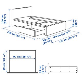 Cama Ikea Malm + Colchón
