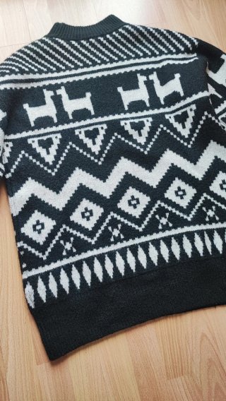 Jersey lana apres ski negro y blanco
