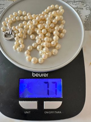 Collana doppia perle mare chiusura oro bianco