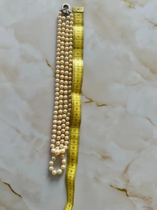 Collana doppia perle mare chiusura oro bianco