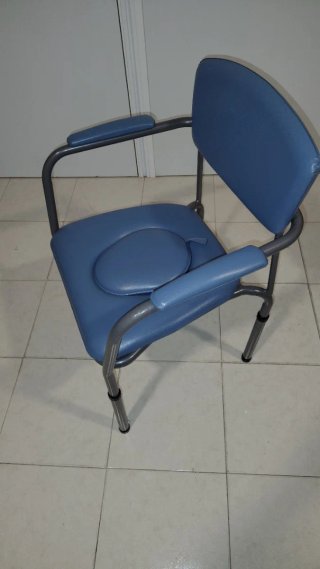 Silla WC azul y gris