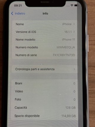iPhone 11 128GB Nero - Funzionante con DIFETTI