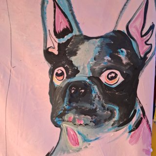Perro pintado a mano