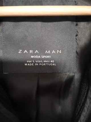Abrigo Zara Man Gris Talla M Doble Cuello