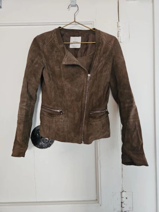 Chaqueta Mango Suede Marrón