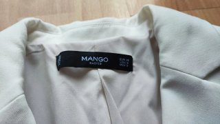 Americana entallada Mango blanca