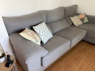 Sofá Chaise Longue Gris 278cm