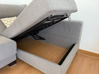 Sofá Chaise Longue Gris 278cm
