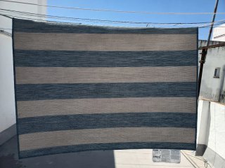 Alfombra Rayas Beige y Azul 133x195