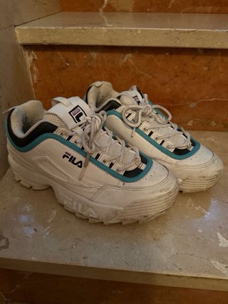 Zapatillas Fila Blancas y Turquesa