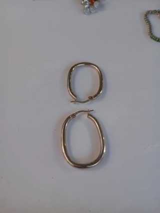 Pendientes de plata ovalados