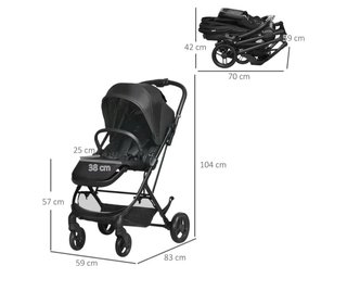 Silla de paseo Homcom Negra