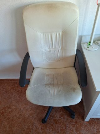Silla de escritorio polipiel blanca